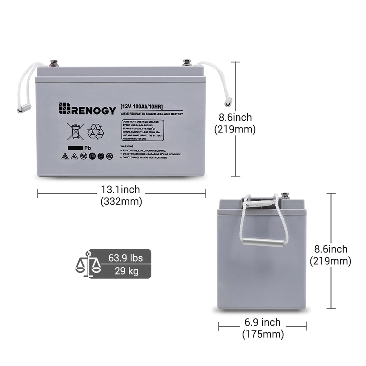 12 Volt 100Ah Deep Cycle AGM Battery H403