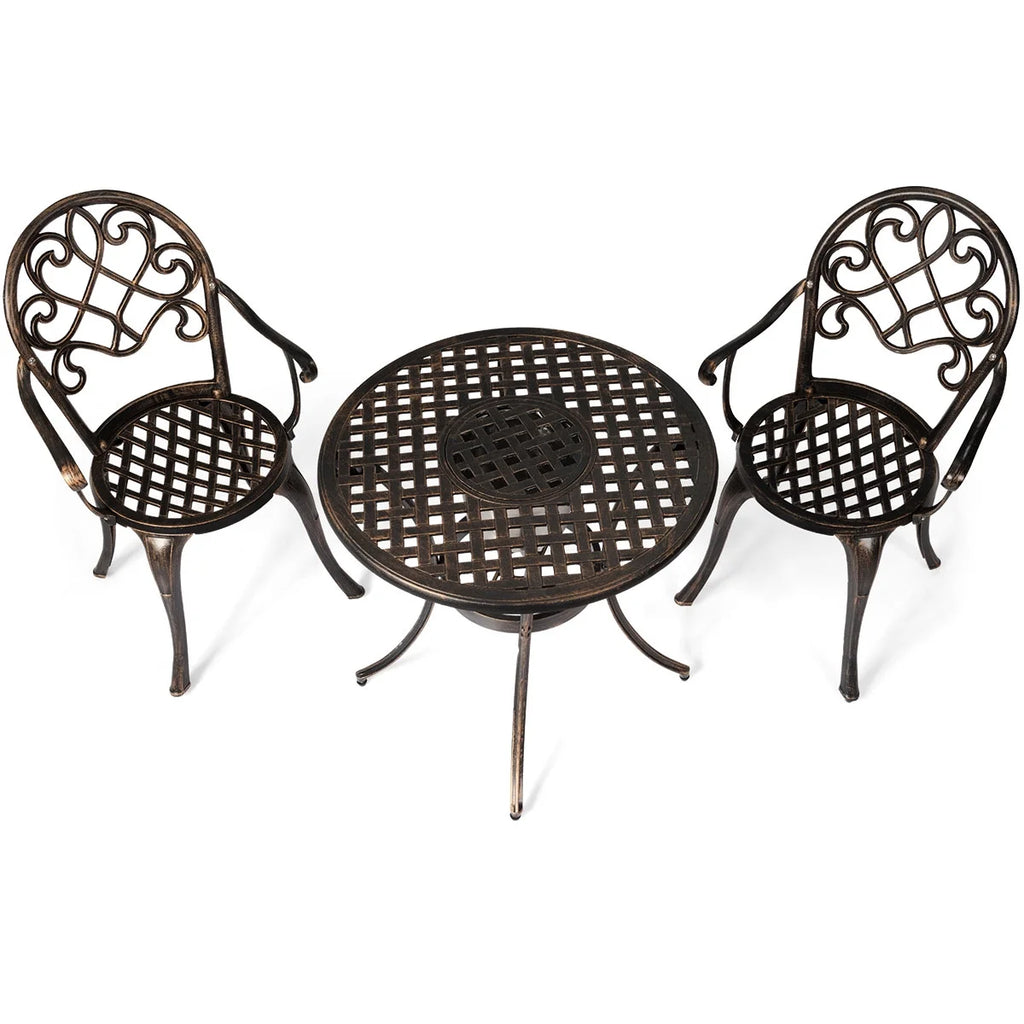 3 Pc Patio Dining Set with Ice Bucket T92343