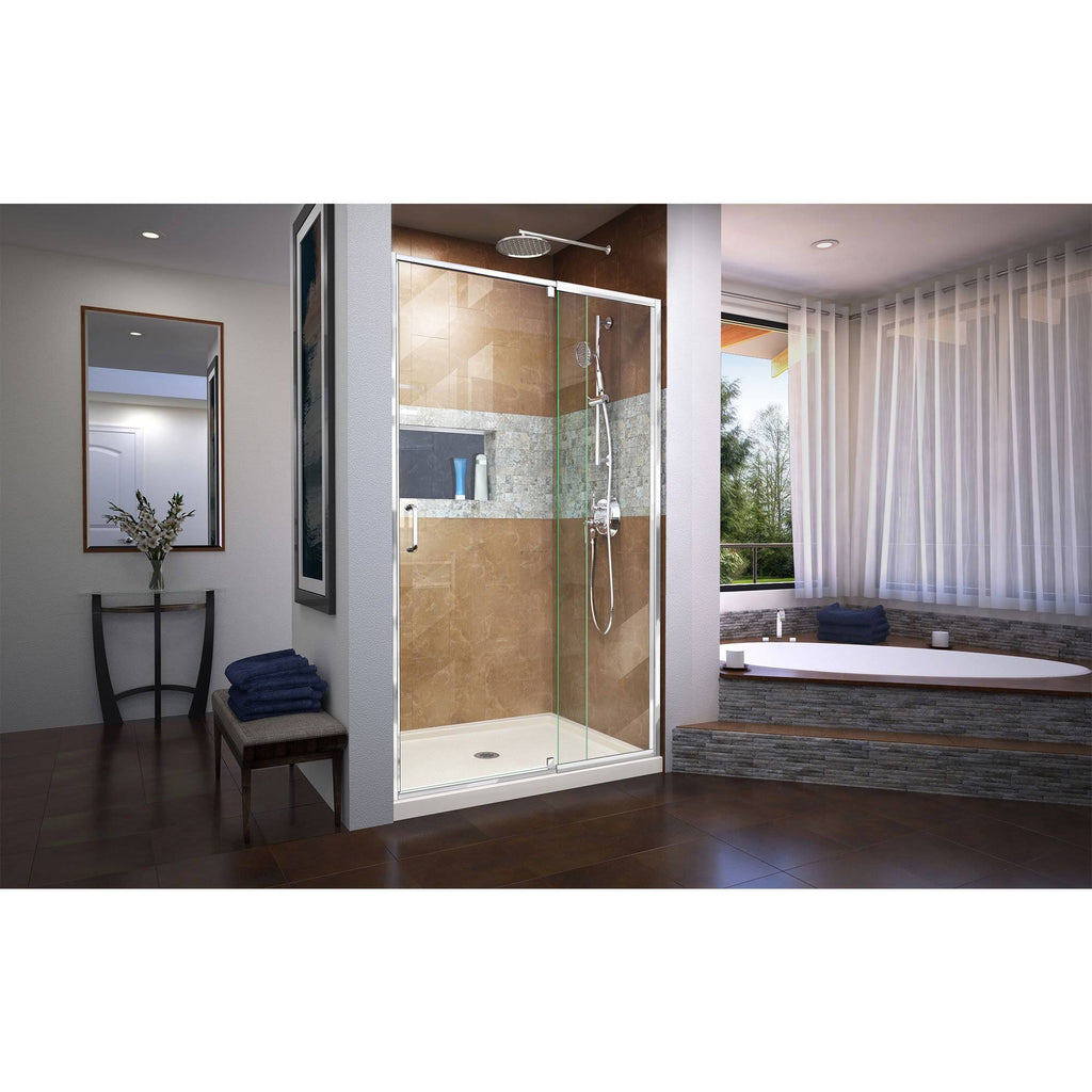 Semi-Frameless Pivot Shower Door in Chrome C57096