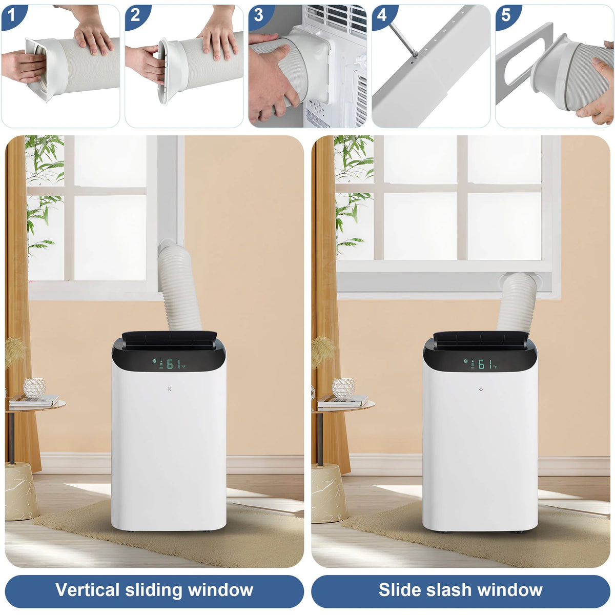 8000 BTU Portable Air Conditioner with Dehumidifier & Fan L8613