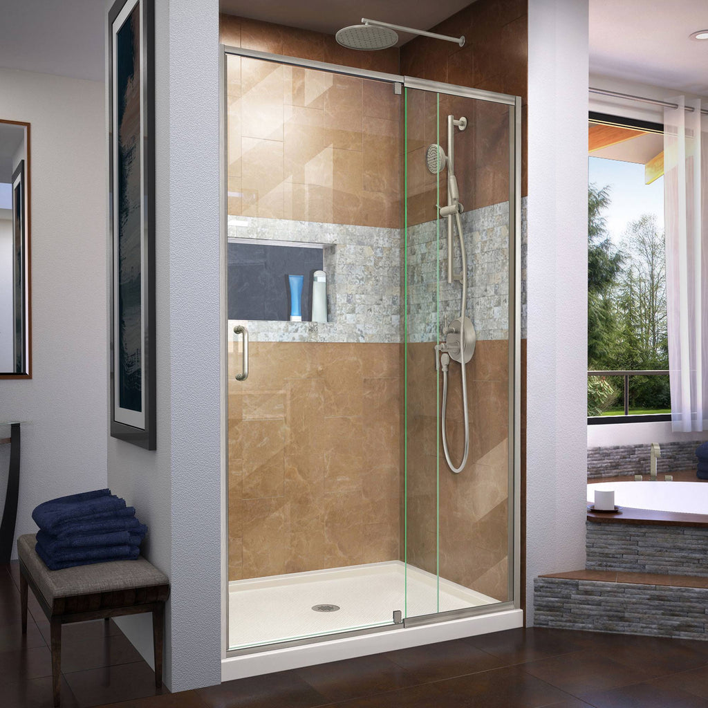 Semi-Frameless Pivot Shower Door in Chrome C57096