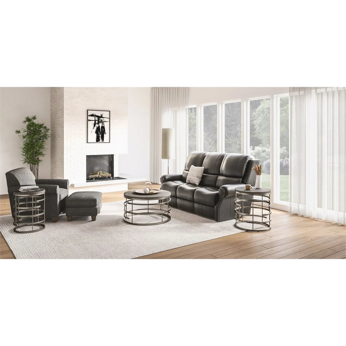 3-Piece Coffee Table Set with 2 Chairside Tables in Gray D5981