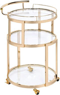 Gold & Clear Glass Cart R269