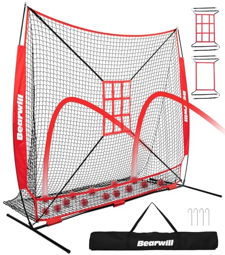 7x7ft Baseball Softball Pitching Net with Carry Bag G441