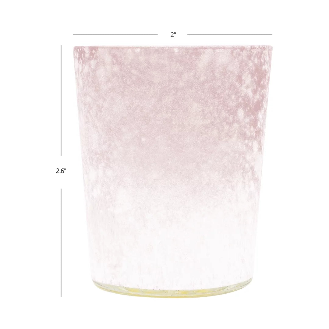Pink Frosted Ombre Mercury Glass Votive Candle Holders Set of 12 W8685