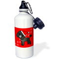 Black Poodle Santa Hat 21 oz Sports Water Bottle T93943