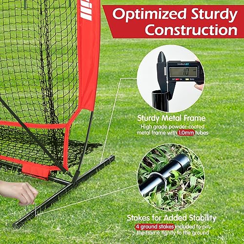 7x7ft Baseball Softball Pitching Net with Carry Bag G441