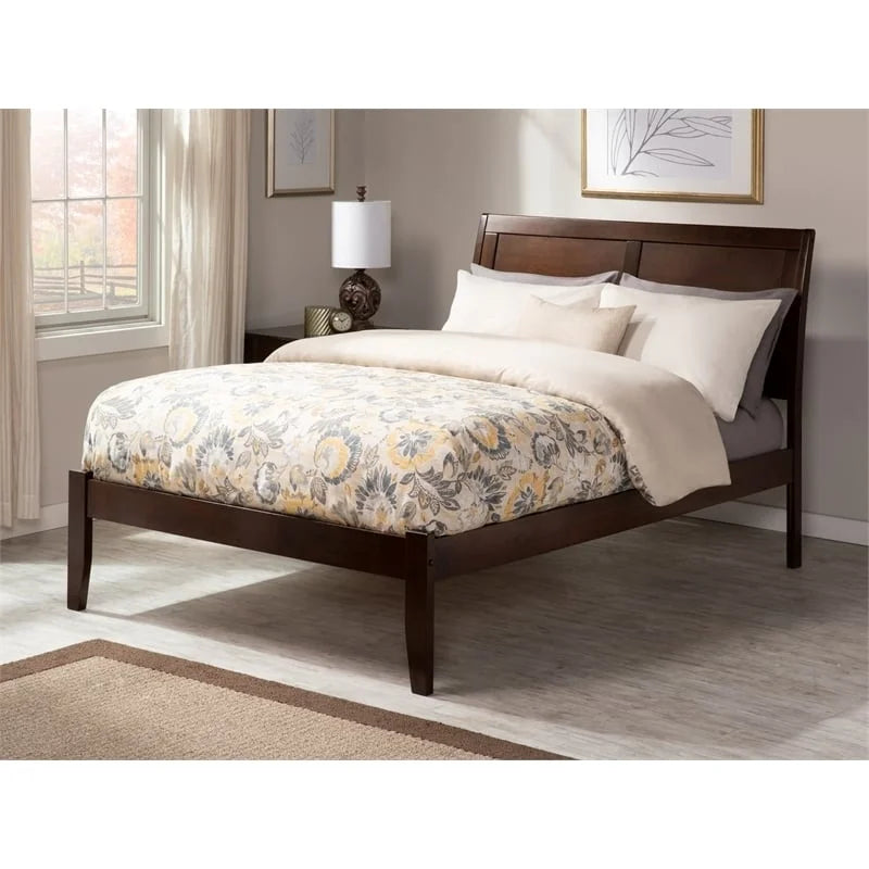 Solid Wood Queen Platform Bed in Walnut S904