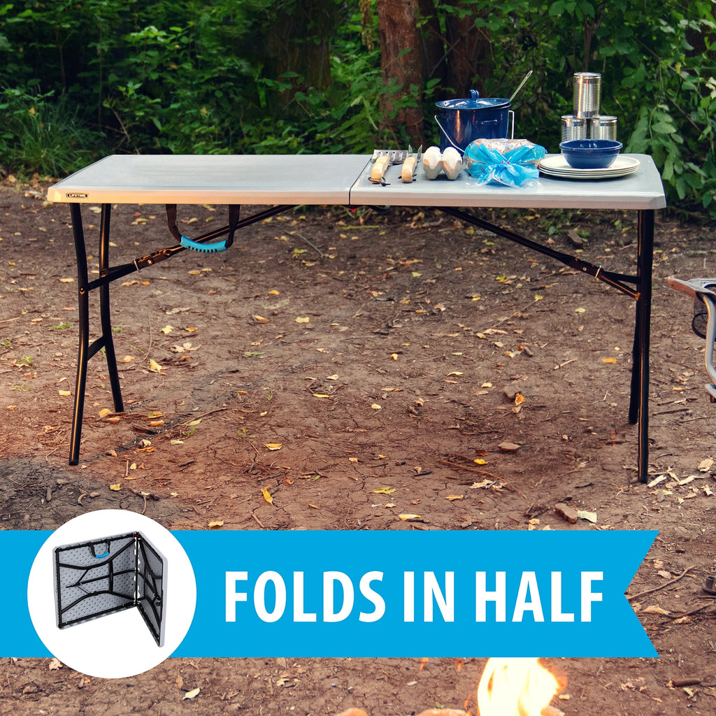 Gray 5 Foot Rectangle Fold-in-Half Table X424208