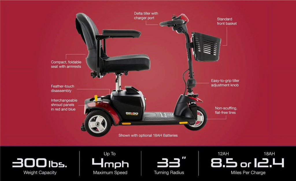 3-Wheel Scooter, 12 AH Battery N632