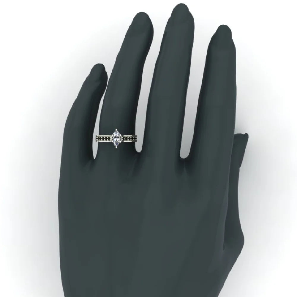 Black Diamond Ring 1.00 CT TW 14K Gold P19411