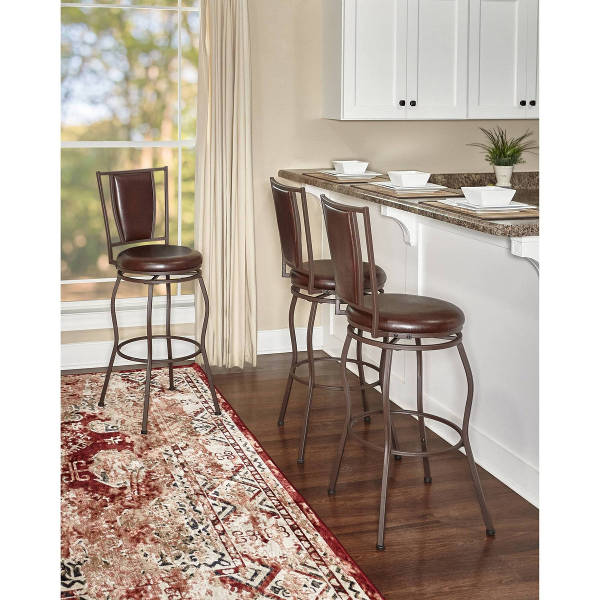 Adjustable Stool, Set of 3, Brown P61131