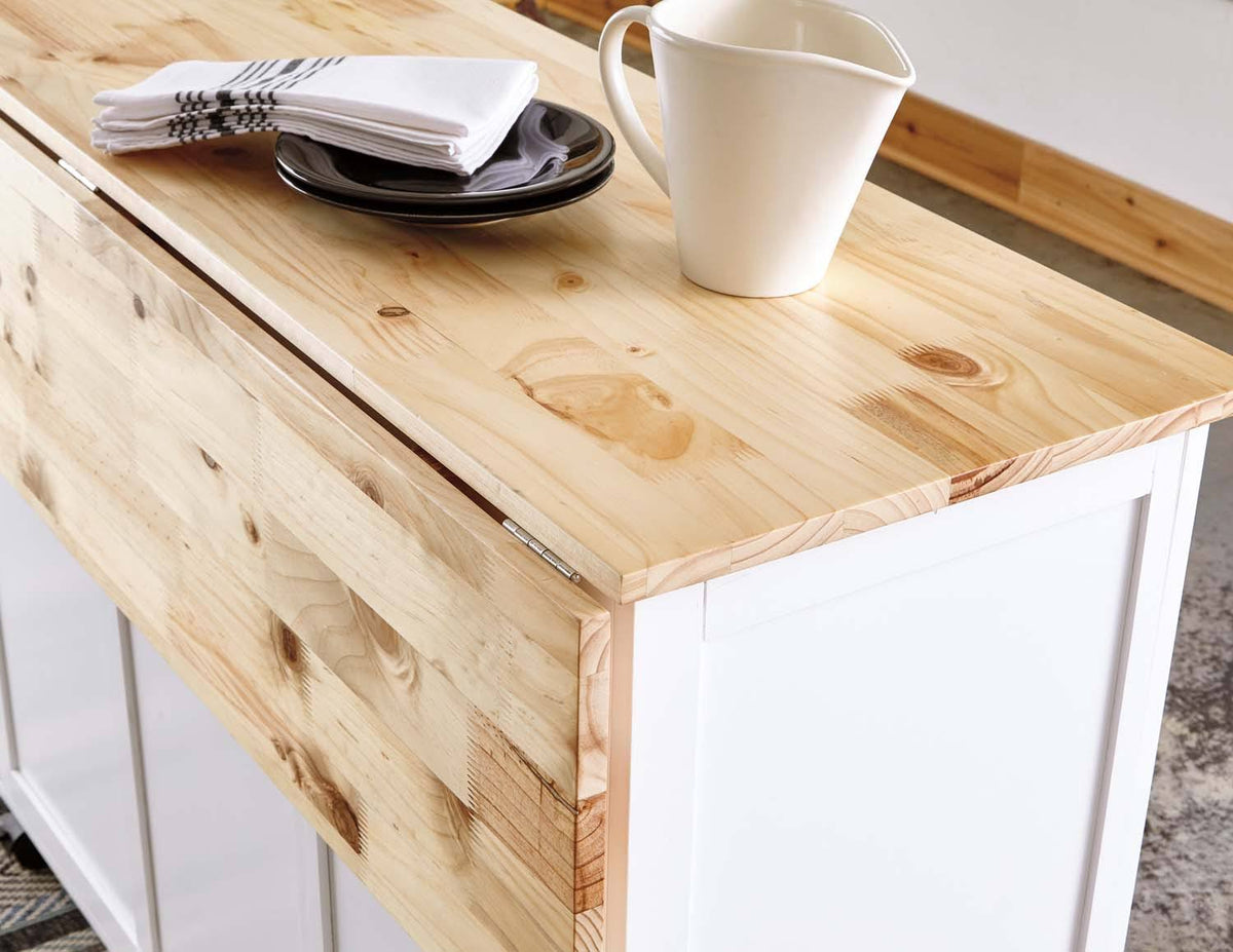 White/Light Brown Kitchen Cart Y76308