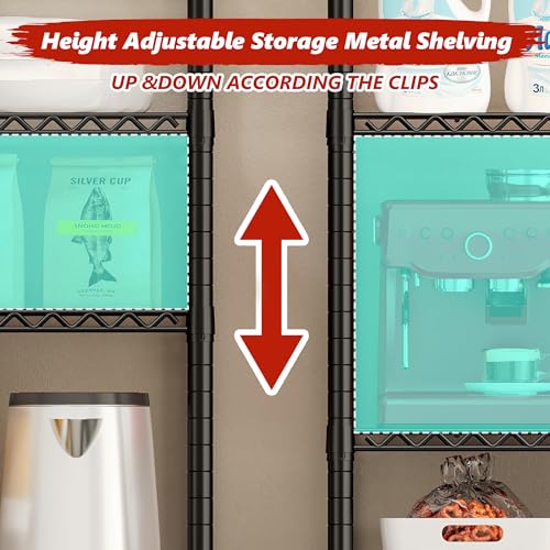 5-Tier Heavy Duty Metal Wire Shelving Y154