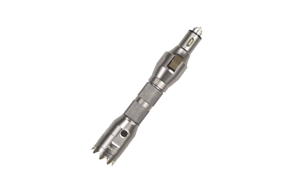 5-in-1 LED Flashlight with Car Emergency Escape Tool Kit Grey V74627