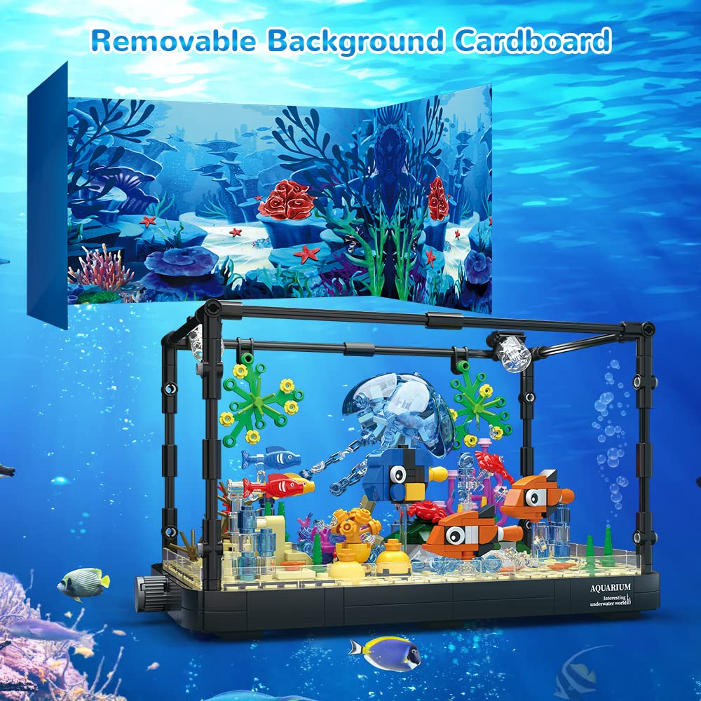 725PCS Fish Tank STEM Building Set with LED Light J862
