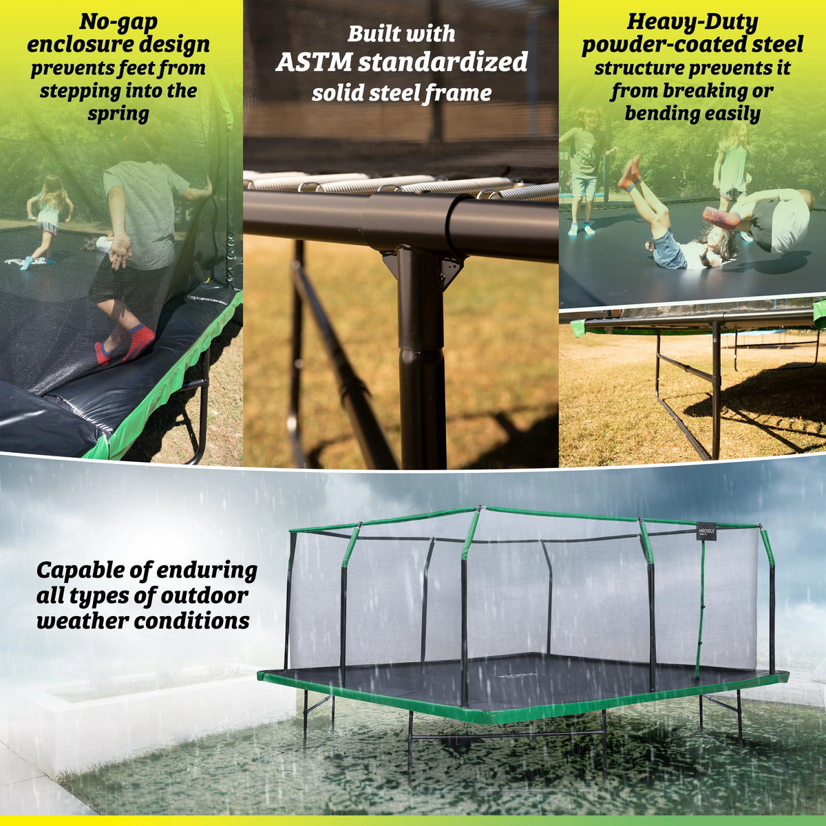 12 x 12 FT Square Trampoline Set with Enclosure and Safety Pad X993644