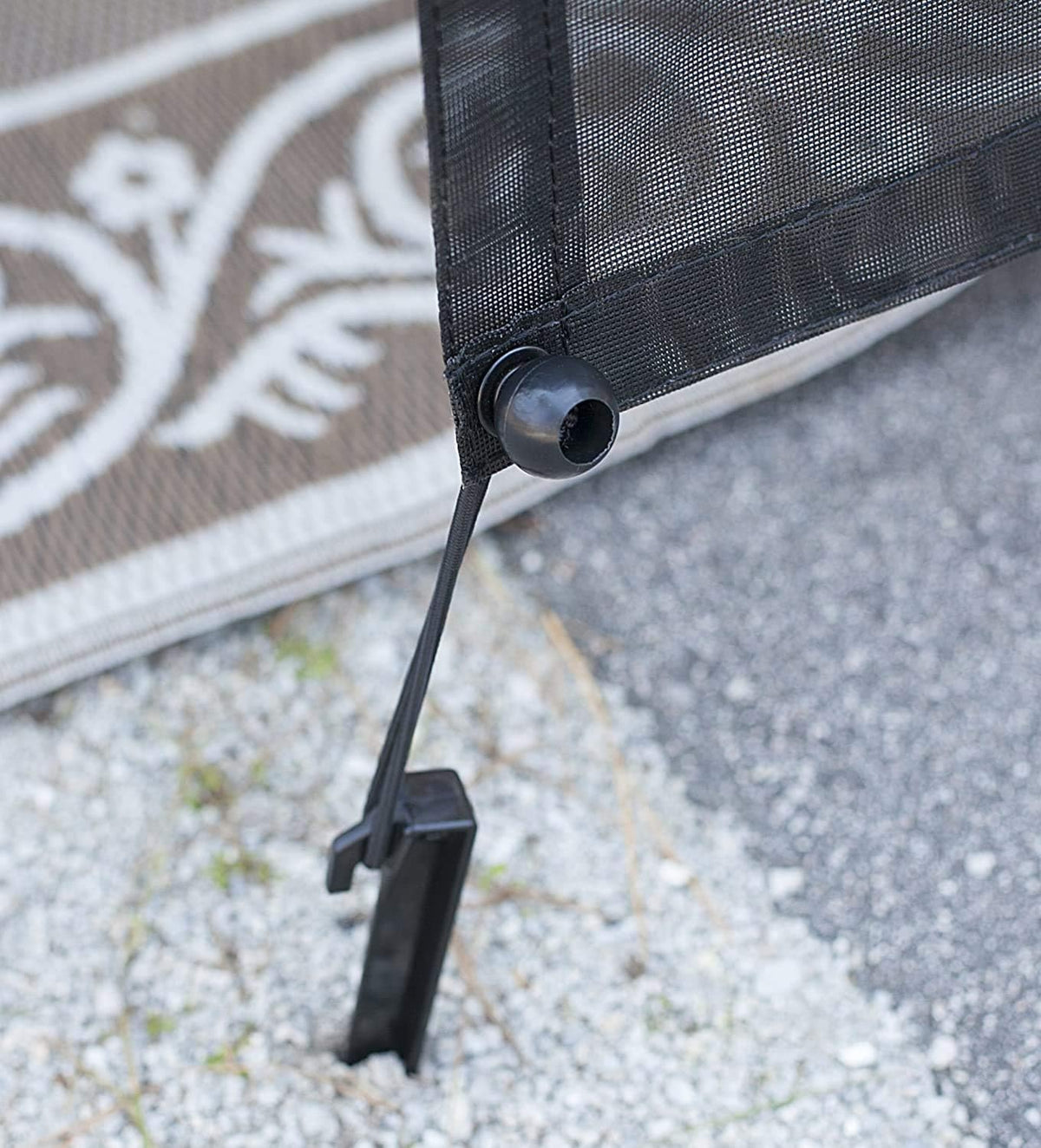 RV Awning Sun Shade Screen with Zipper 15' x 9' Black Mesh J861