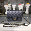 Black Caviar Mini Flap Bag Q750