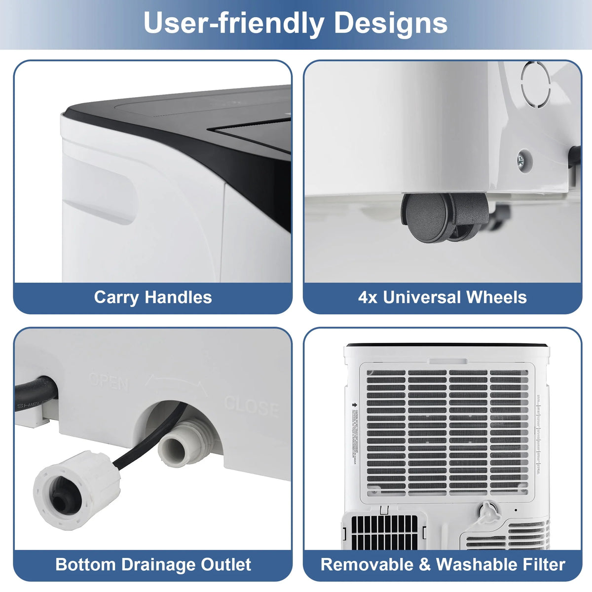 8000 BTU Portable Air Conditioner with Dehumidifier & Fan L8613