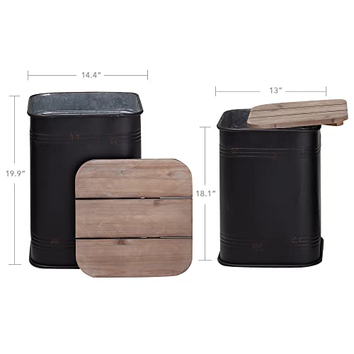 Galvanized Metal Storage Ottoman Side Table A84771