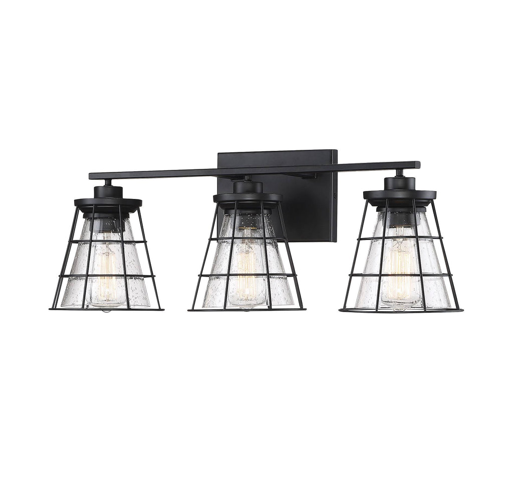3 Light Black Bath Bar V8421