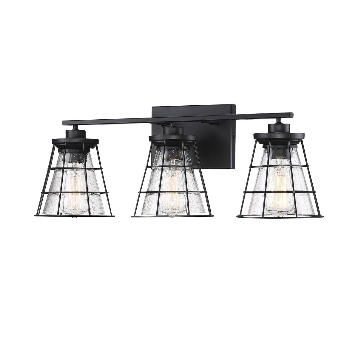 3 Light Black Bath Bar V8421