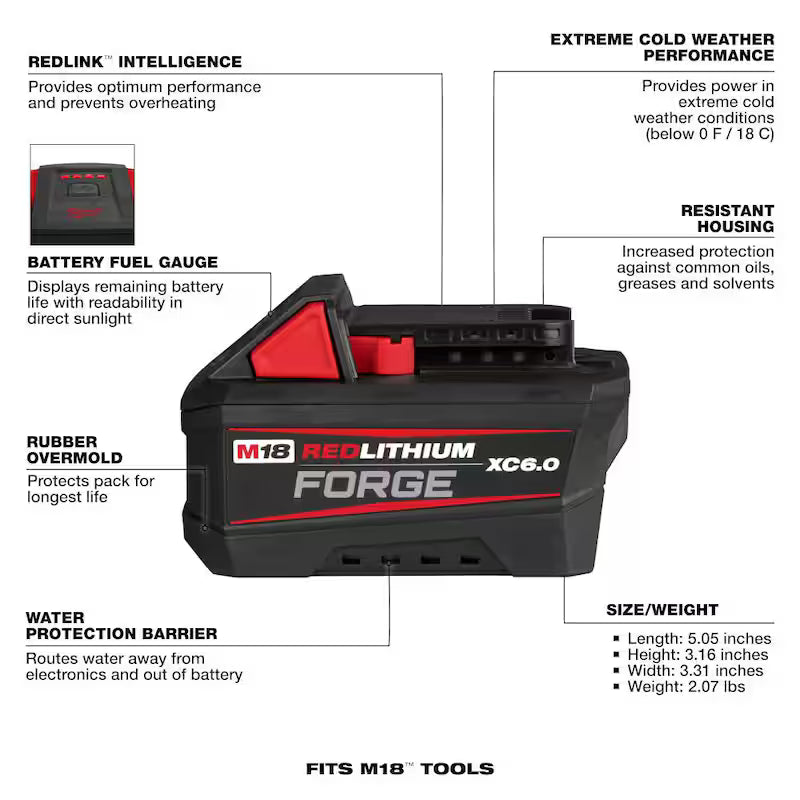 18V Lithium-Ion 6.0 Ah Battery Pack (8-Pack) B922