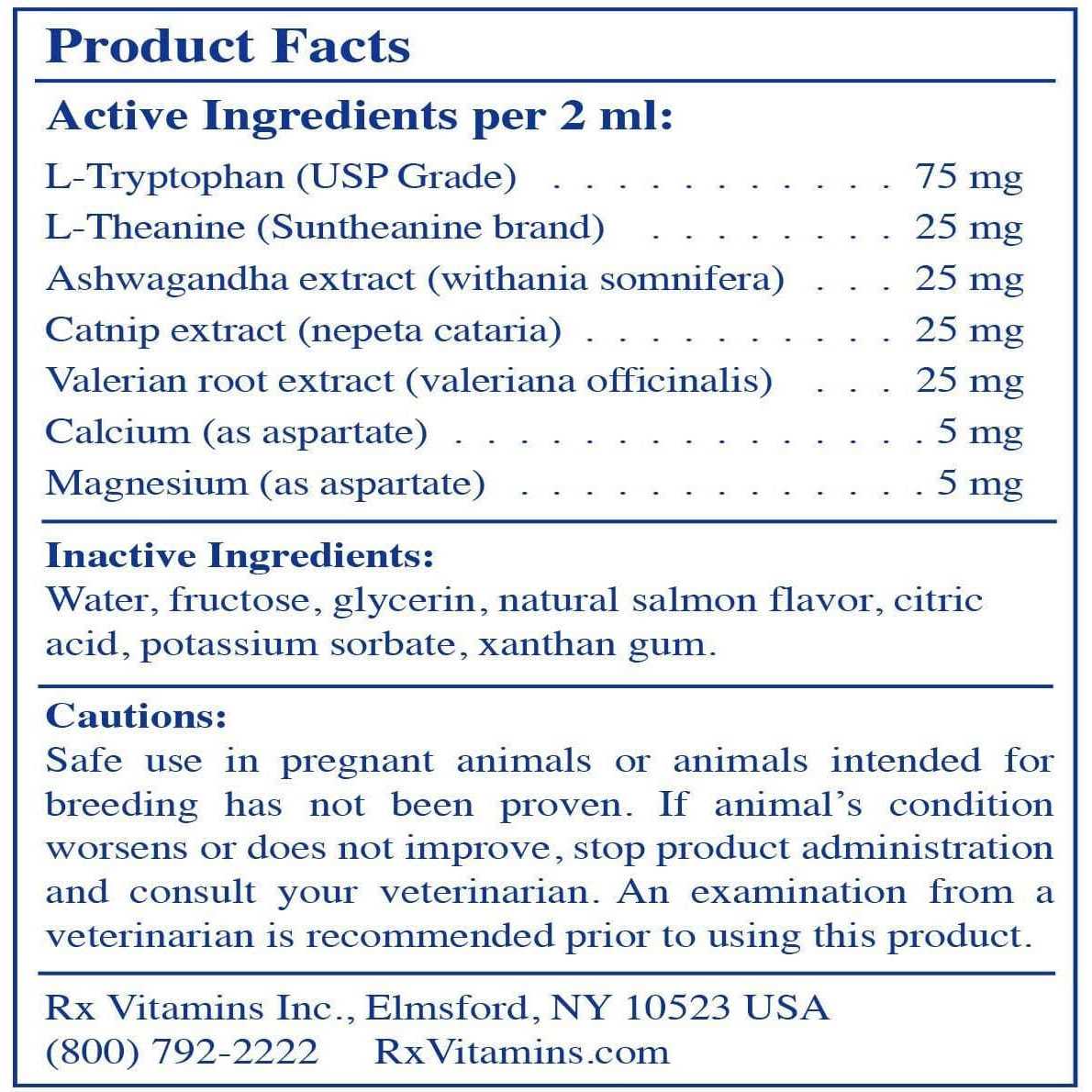 NutriCalm Liquid 4oz Pet Supplies R8113